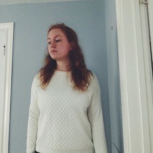 Quilted White Sweater